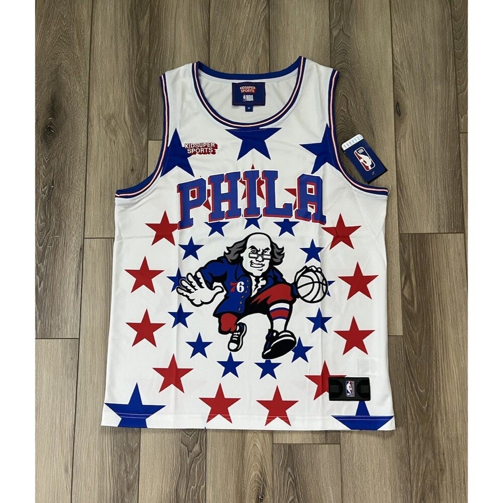 Philadelphia 76ers Hometown Jersey NBA KidSuper Studios Mens Sz Medium NWT